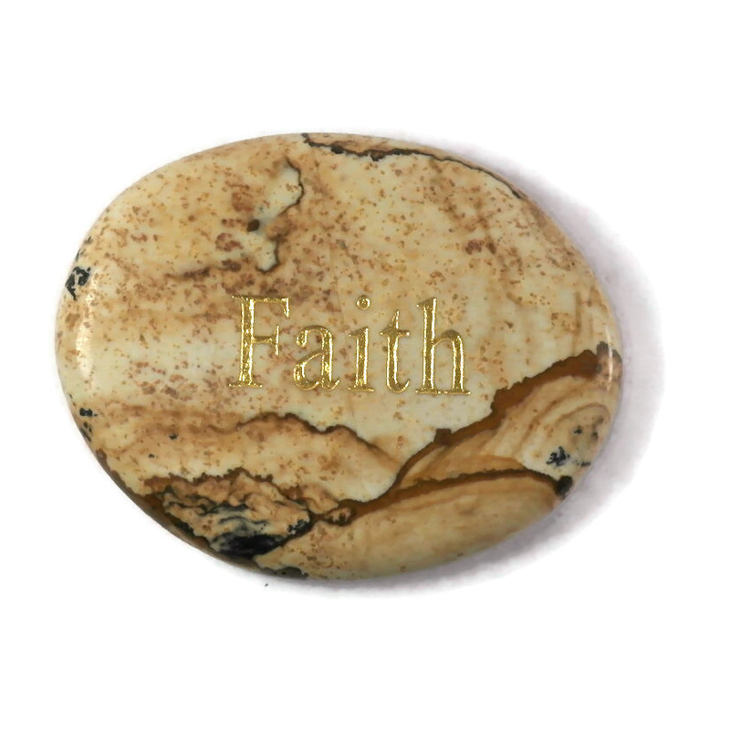 Landschaps jaspis zaksteen / oplegger 'Faith'