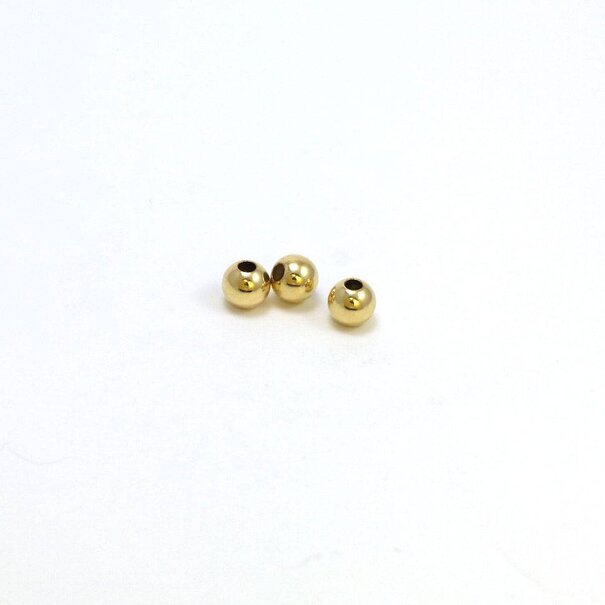 Goldfilled 14kt ronde kraal 4 mm 'smooth'  voordeel verpakking (100st)