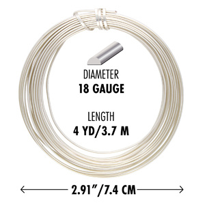 Craft Wire 'Silver - Half Round' - 18 gauge