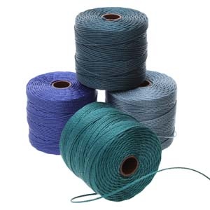 S-Lon Bead Cord , 4 kleuren mix, Deep Blue