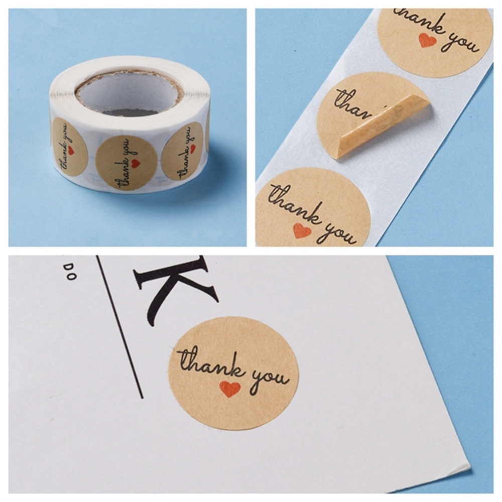 Sluitstickers - Thank You (rood hartje) - 20 stickers
