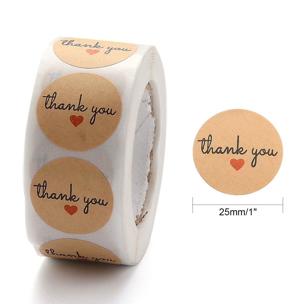 Sluitstickers - Thank You (rood hartje) - 20 stickers