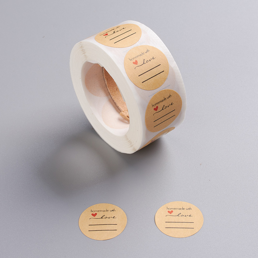 Sluitzegels - Homemade with Love (met hartje) - 20 stickers
