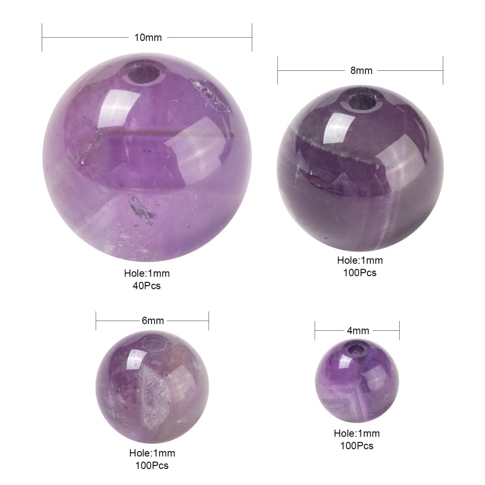 Amethist edelsteen kralen set 4,6,8 en 10 mm