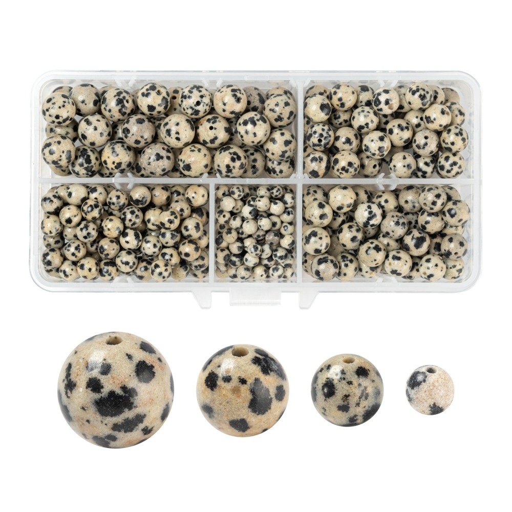 Dalmatier jaspis edelsteen kralen set 4,6,8 en 10 mm