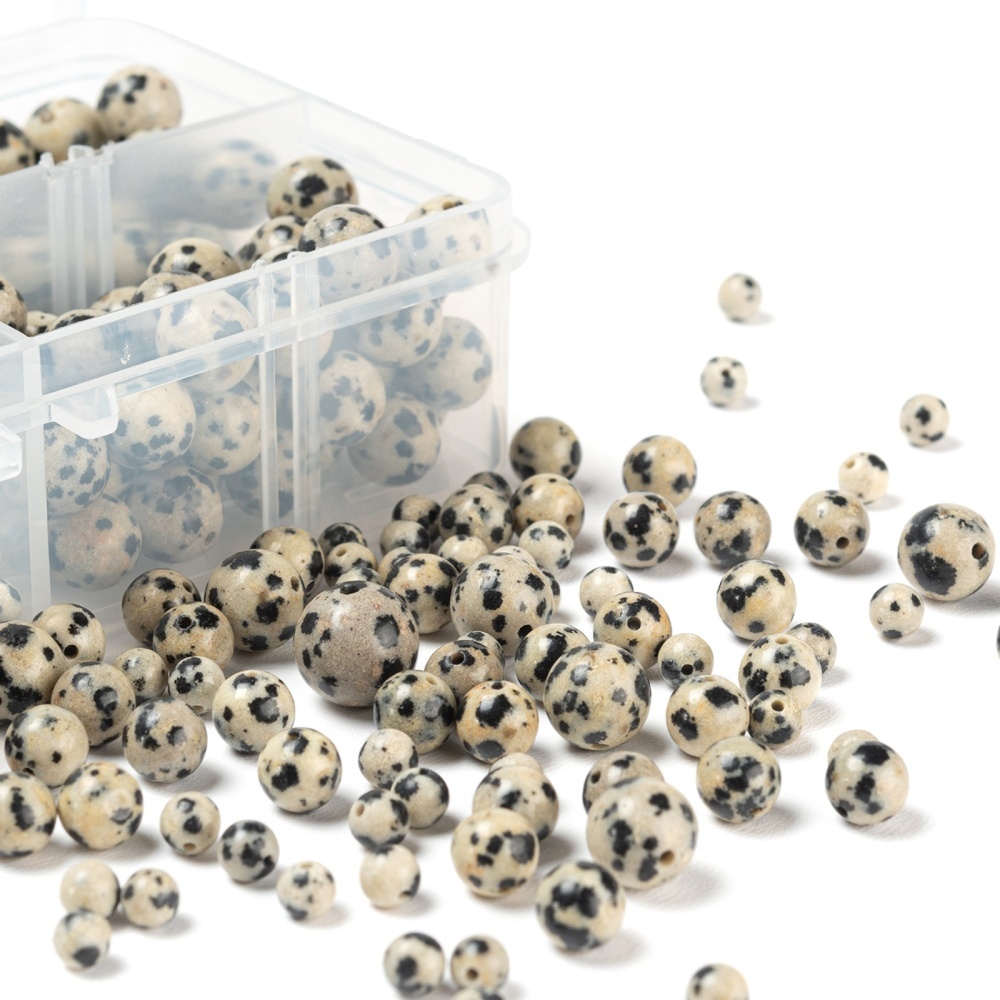 Dalmatier jaspis edelsteen kralen set 4,6,8 en 10 mm