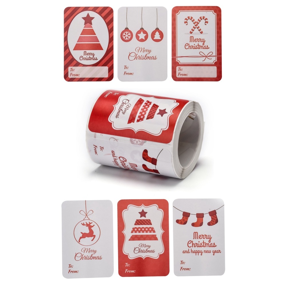 Kerst stickers - naam stickers - rol 250 stuks