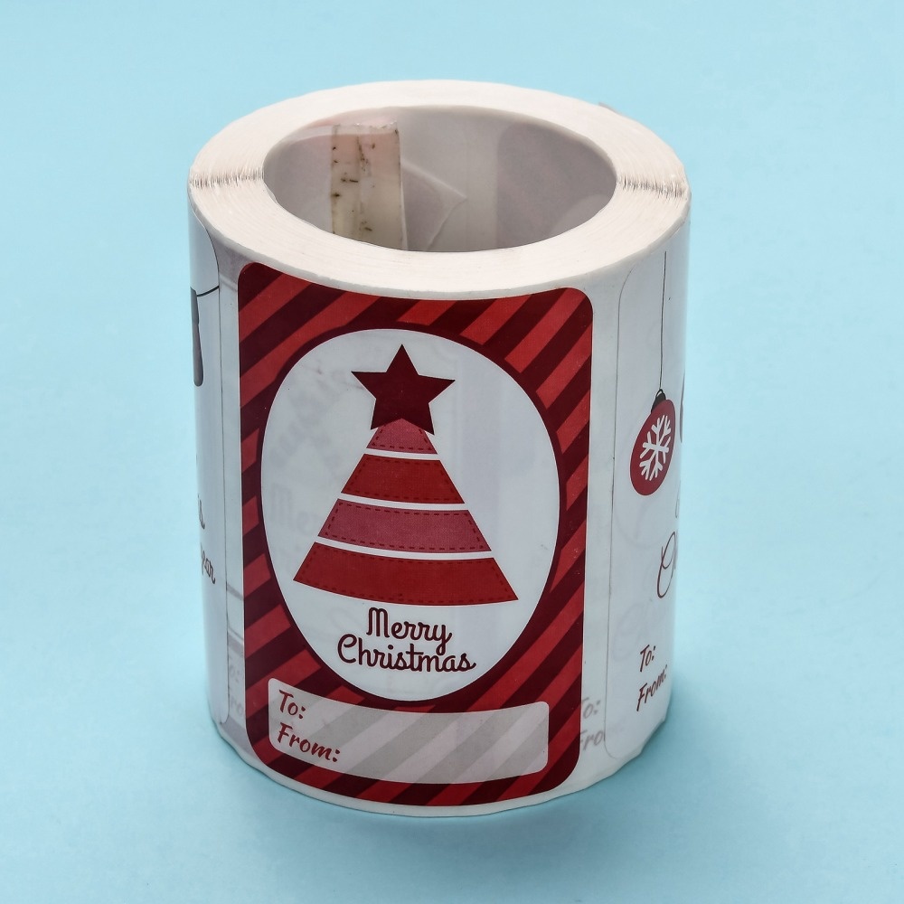 Kerst stickers - naam stickers - rol 250 stuks