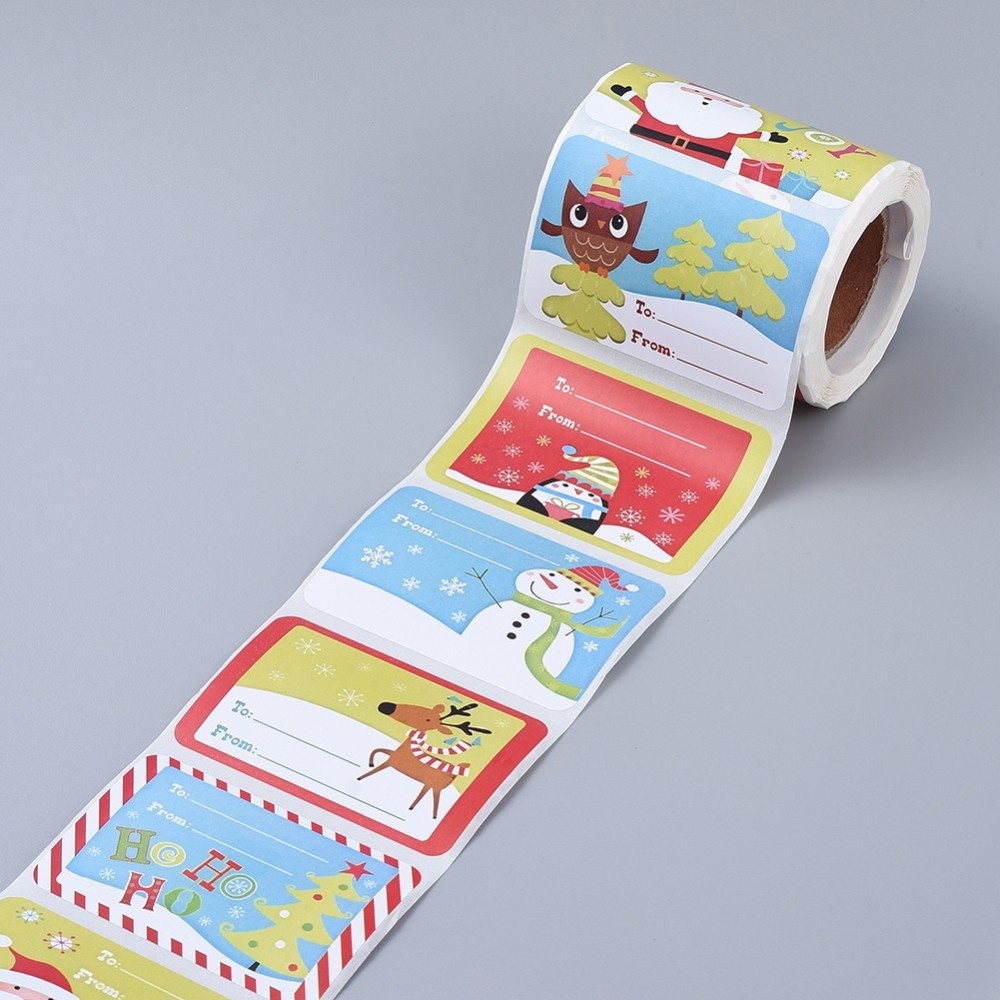 Kerst stickers - naam stickers - rol 250 stuks