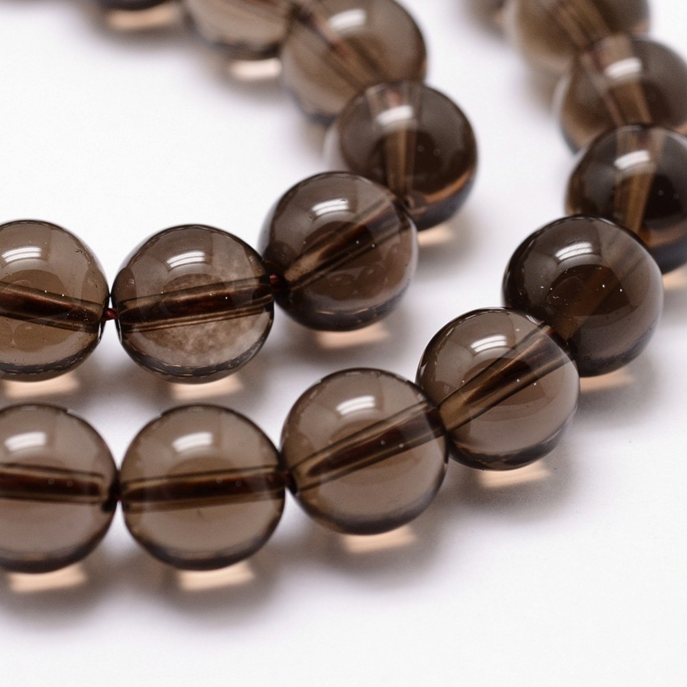 Rookkwarts kralen 8 mm rond (streng)