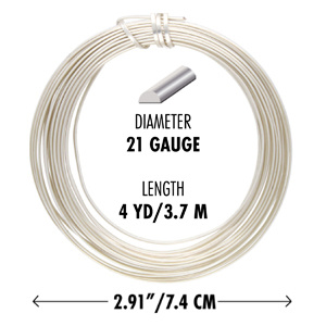 Craft Wire 'Silver - Half Round' - 21 gauge - Half Hard