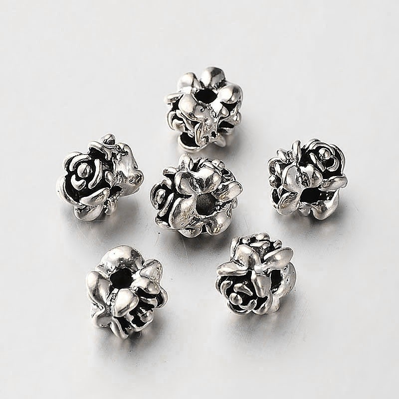 Metalen kralen bloem (10st)