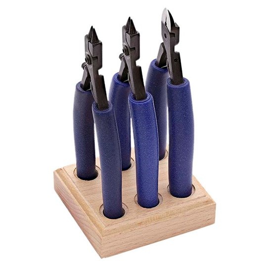 Houten houder voor 3 tangen