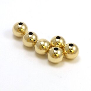 Goldfilled 14 kt 8 mm kraal 'smooth' voordeel verpakking (20st)