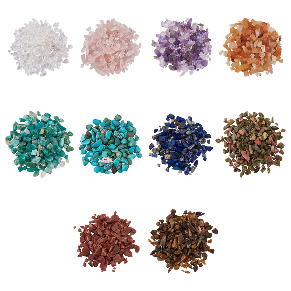 Box met edelsteen potjes (10 stuks)