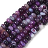 Indigo Banded Agaat kralen – Rondel 8~8,5 mm (kwart streng)