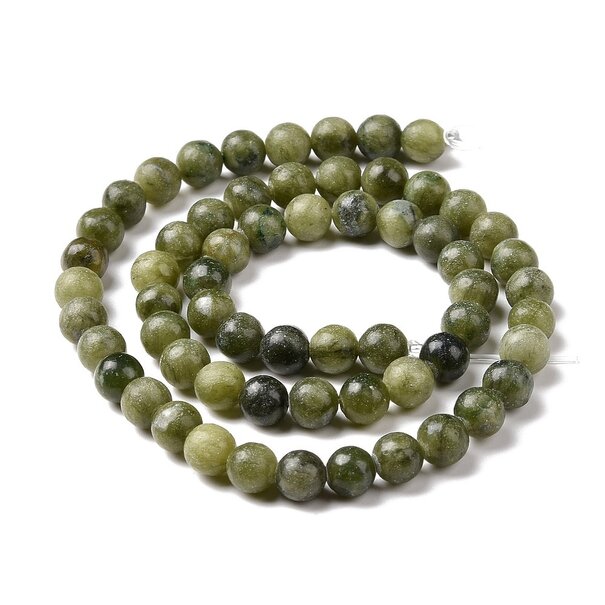 Jade  kralen 8 mm rond (streng)
