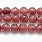 Natuurlijke Aardbeienkwarts Kralen,  6mm Rond