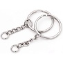 Sleutelring / sleutelhanger dubbel met ketting - zilverkleurig