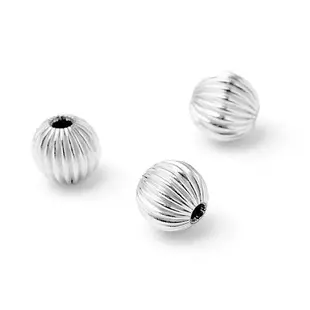 zilveren kralen rond 'ribbels' 3-6 mm