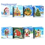 DIY kerst diamond painting wenskaarten set – 8 stuks met enveloppen