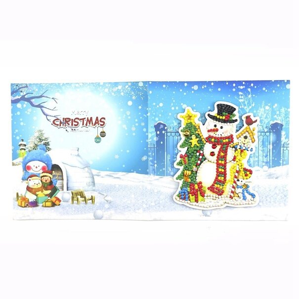 DIY kerst diamond painting wenskaarten set – 8 stuks met enveloppen