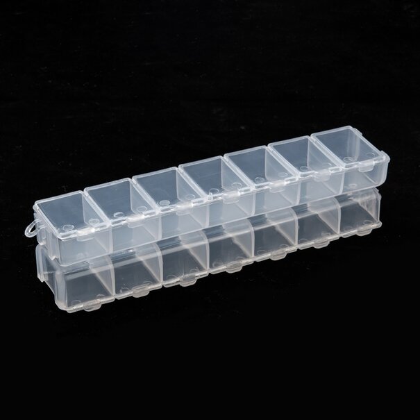 Restpartij: Flip-top kralencontainers – 7 vakken, 28 paar