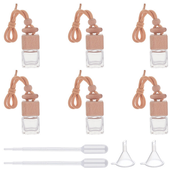 Navulbare glazen parfumflesjes met touwtje – 10 stuks