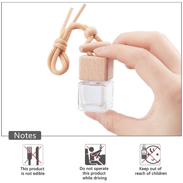 Navulbare glazen parfumflesjes met touwtje – 10 stuks