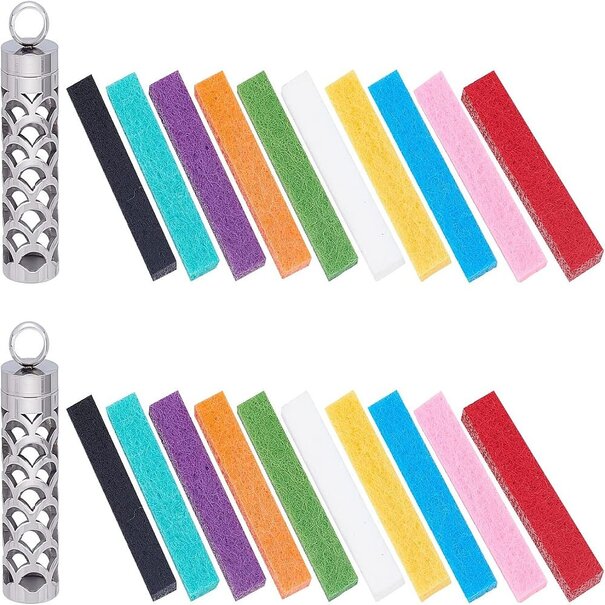 Aroma diffuser hanger set – 2 RVS hangers met 20 geurpads
