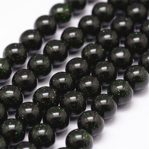 Groene Goudsteen Kralen – Rond (8 mm) – Streng