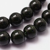 Groene Goudsteen Kralen – Rond (6 mm) – Streng