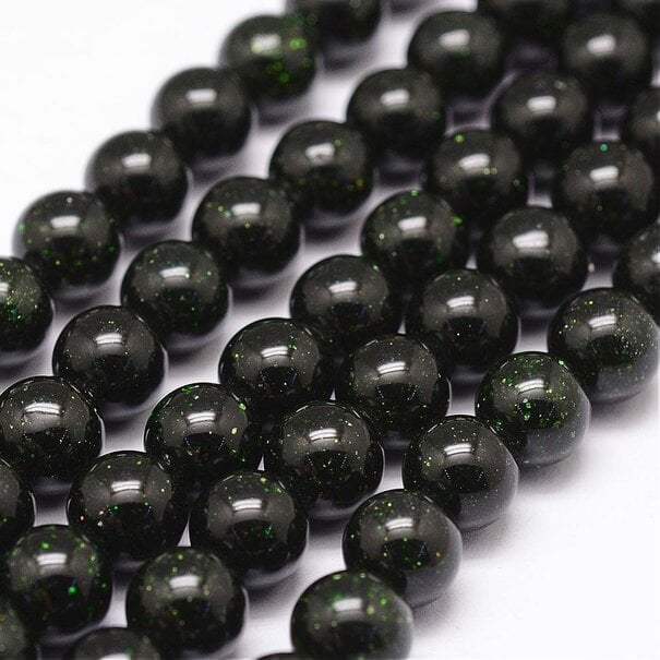 Groene Goudsteen Kralen – Rond (4 mm) – Streng