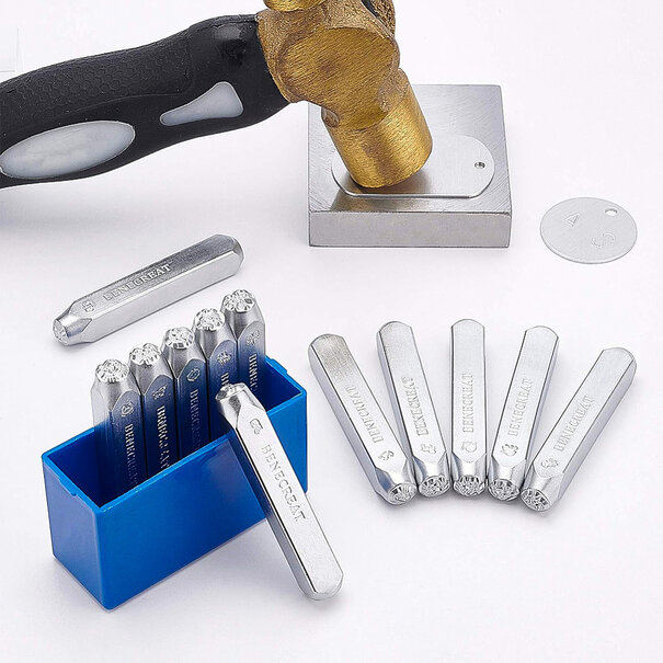 stempelset – 12-delige dierenriem stempeltool (platinakleur)