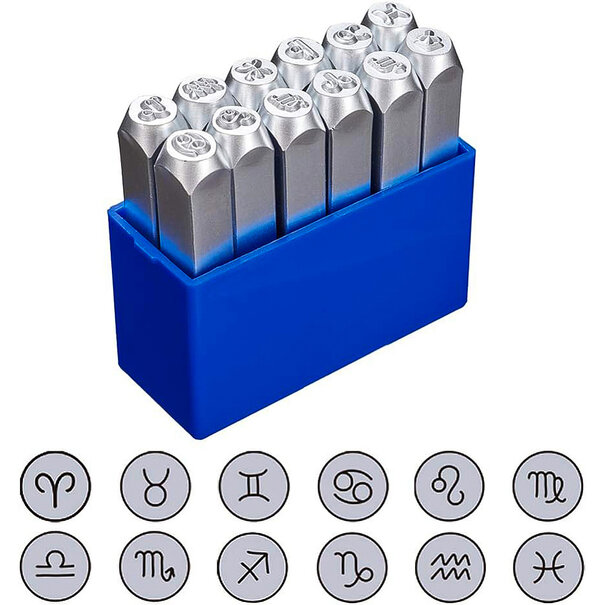 stempelset – 12-delige stempeltool (platinakleur) (2)