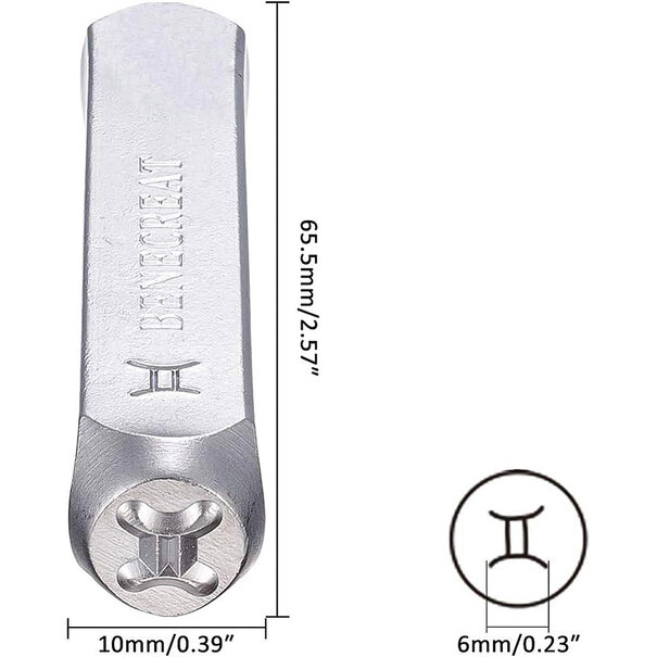 stempelset – 12-delige stempeltool (platinakleur) (2)