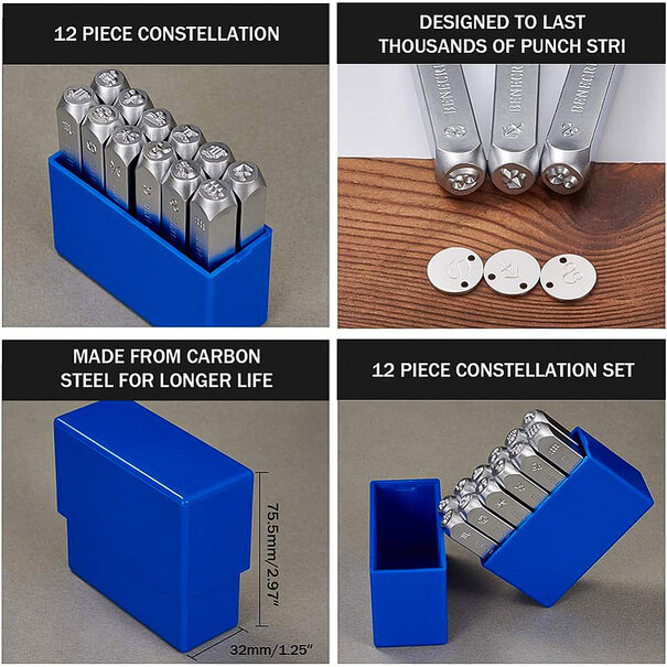 stempelset – 12-delige stempeltool (platinakleur) (2)