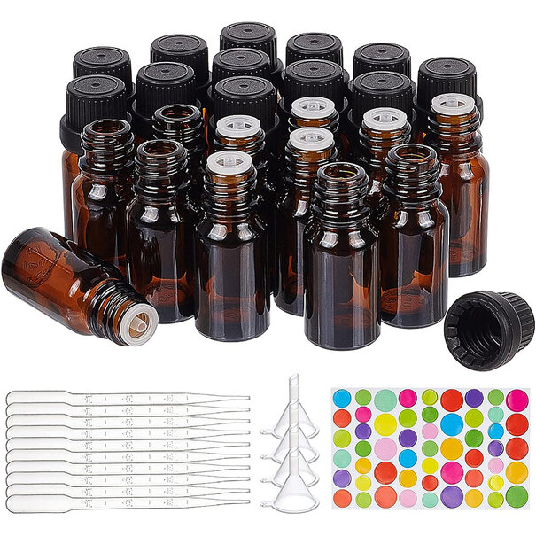 Etherische olie flesjes set – 24 stuks met accessoires