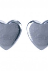 Treasure Silver stud earrings heart 3x3 mm