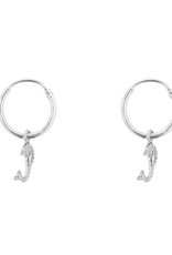 Betty Bogaers small hoop seahorse earrings silver