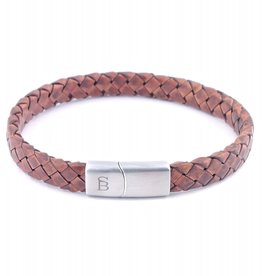 Steel & Barnett Leather bracelet Riley - Caramel - Size S