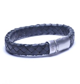 Steel & Barnett Leather bracelet Cornall - black - Size M