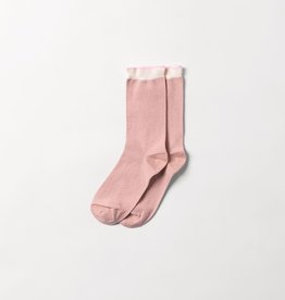 Beck Söndergaard Dana herringbone frill socks - Adobe rose 39/41