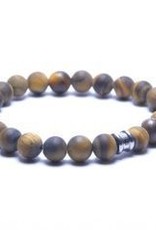 Steel & Barnett Stones bracelet basic - Matt Tiger - Size L