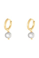 With love Earrings pearl of the sea - light grey