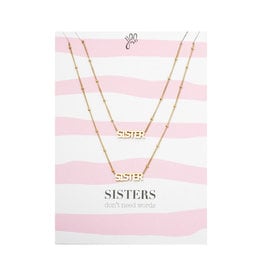 With love Necklace set sisters don't need words - gold