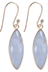 Treasure Silver earrings gold plated - marquis moonstone