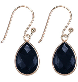 Treasure Silver earrings drop GP 9 x 13 mm black onyx