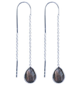 Treasure Silver earring onyx (labradorite)