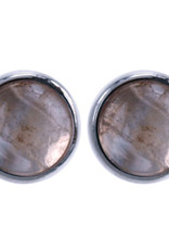 Treasure Silver earrings facet citrine 6 mm